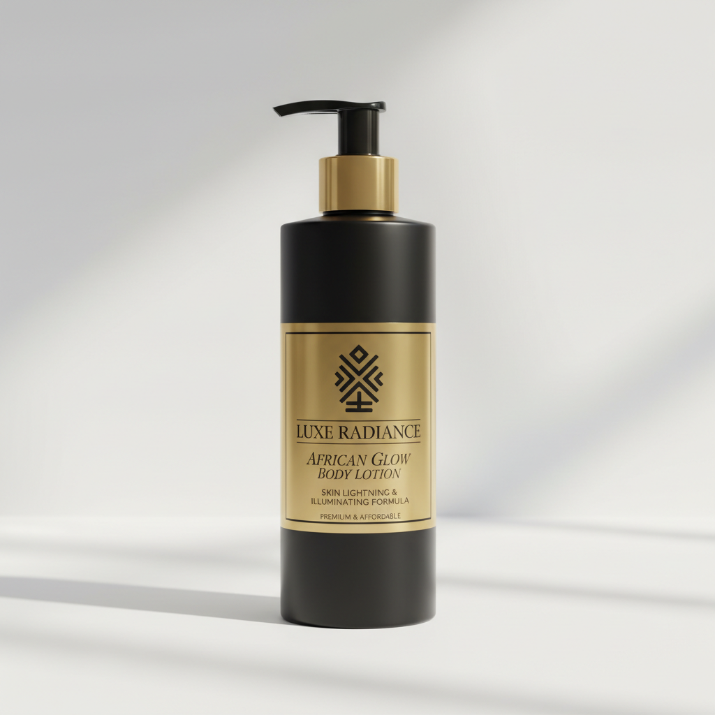 Achikrukru Glow Body Lotion - Black Bottle with Gold Label