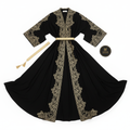 Achikrukru Signature Abaya - Black with Gold Trim
