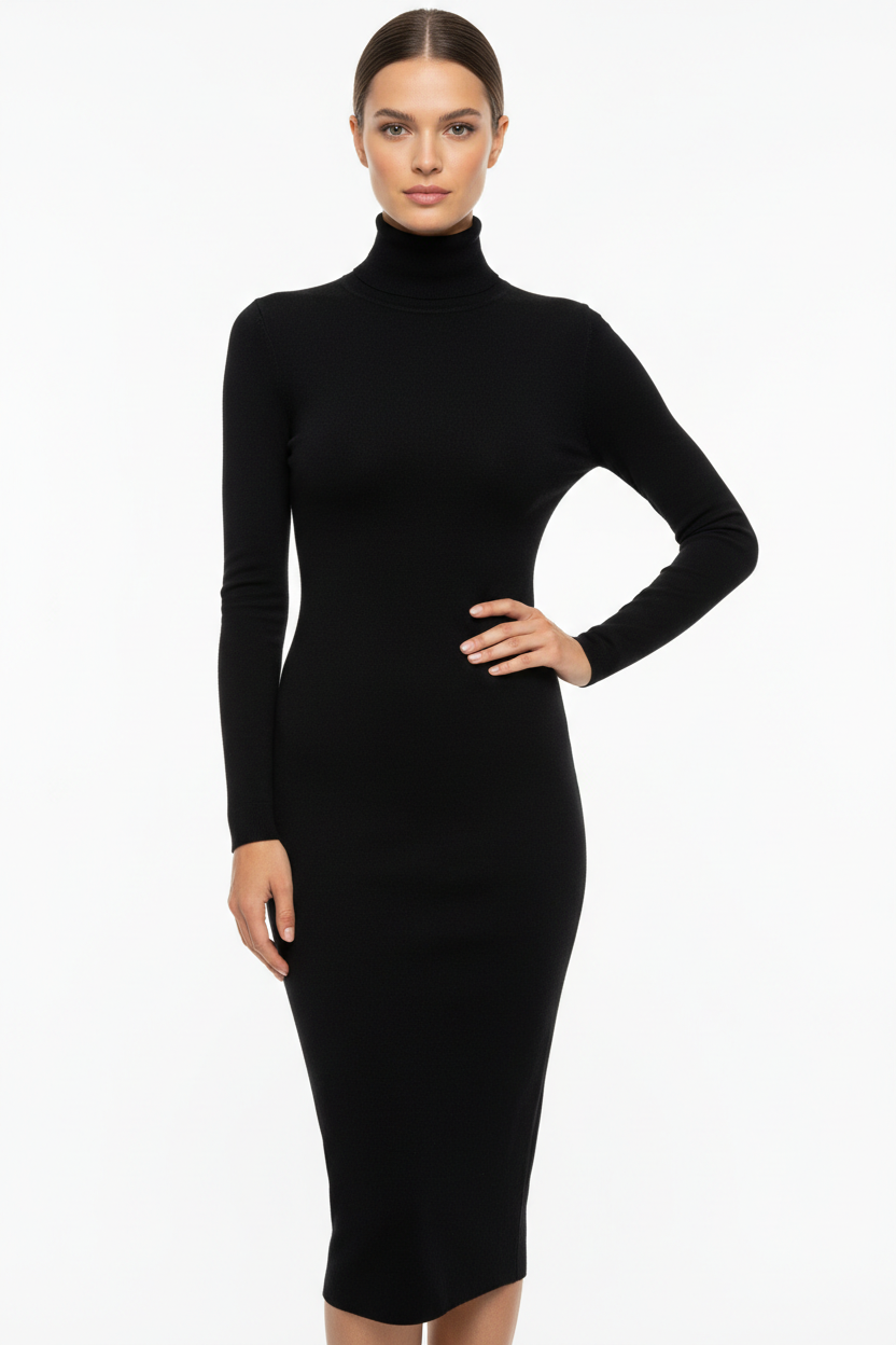 Achikrukru Classic Turtleneck Dress