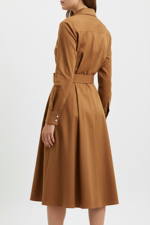 Achikrukru Classic Belted Shirt Dress