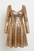Achikrukru Classic Sequin Party Dress