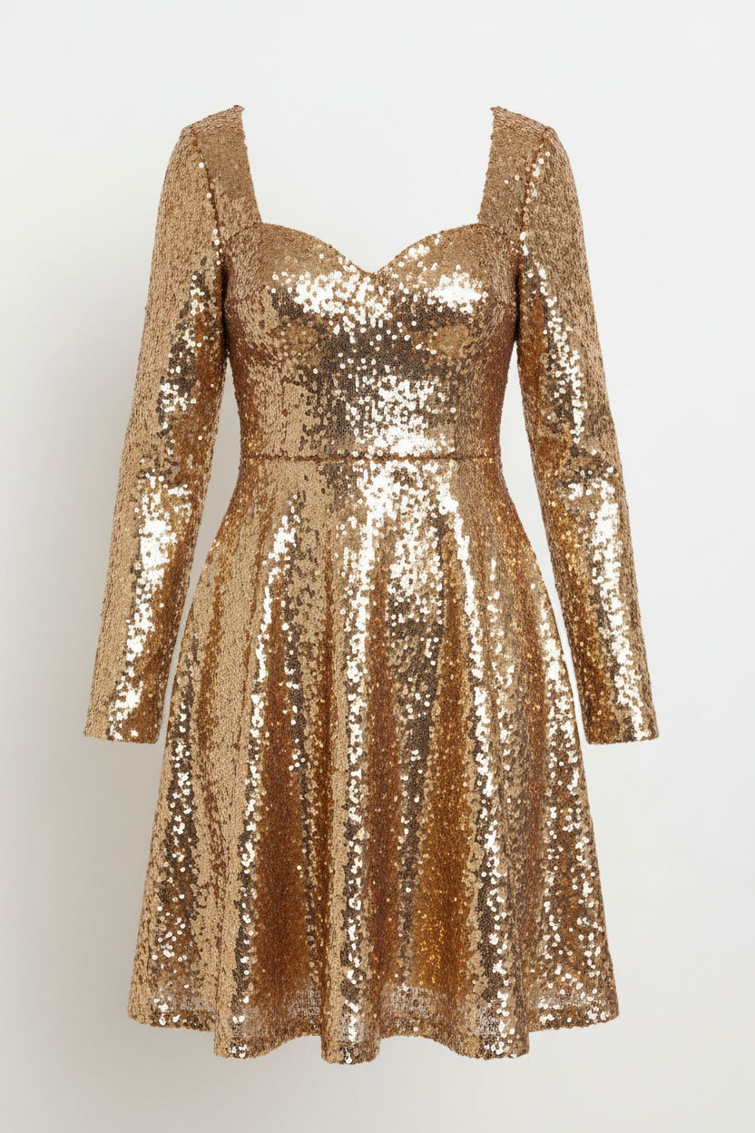 Achikrukru Classic Sequin Party Dress