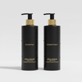 Achikrukru Silk Hair Care Duo - Black Bottles with Gold Labels