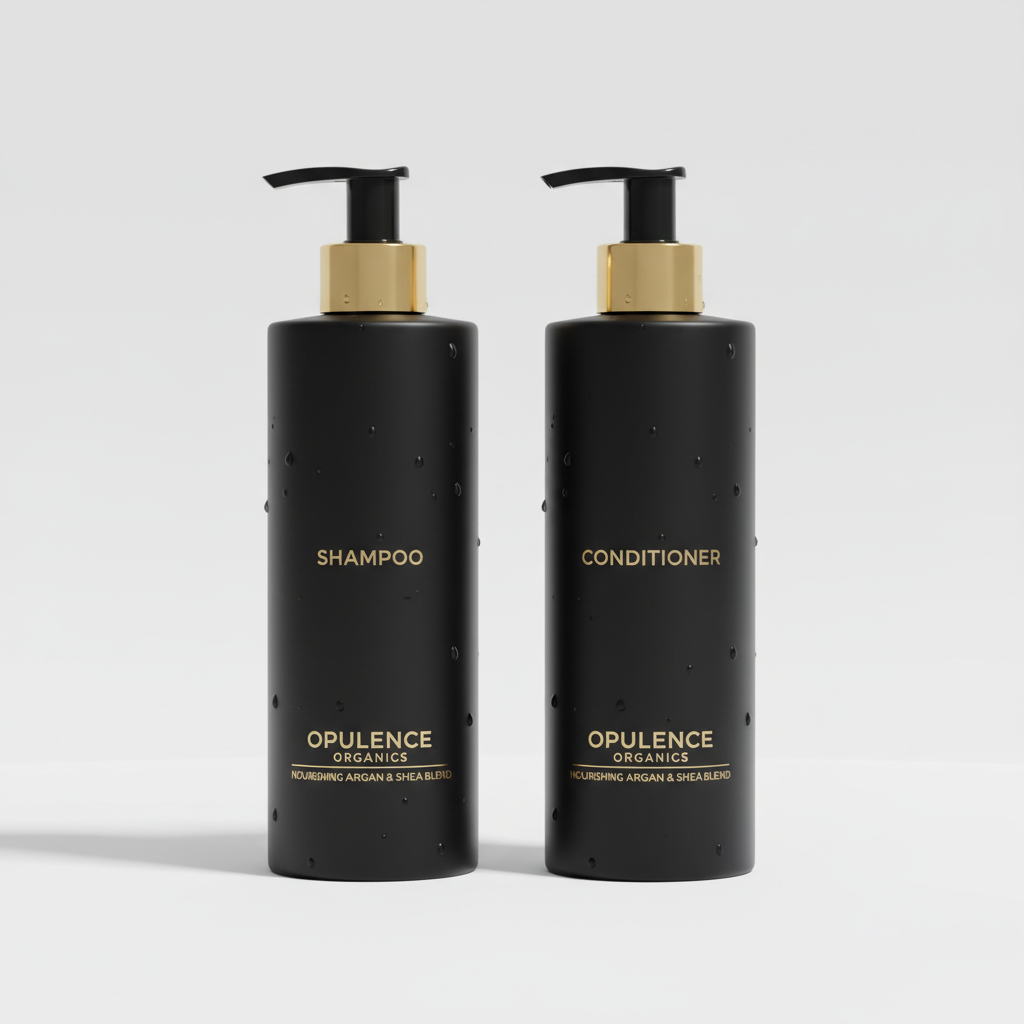 Achikrukru Silk Hair Care Duo - Black Bottles with Gold Labels