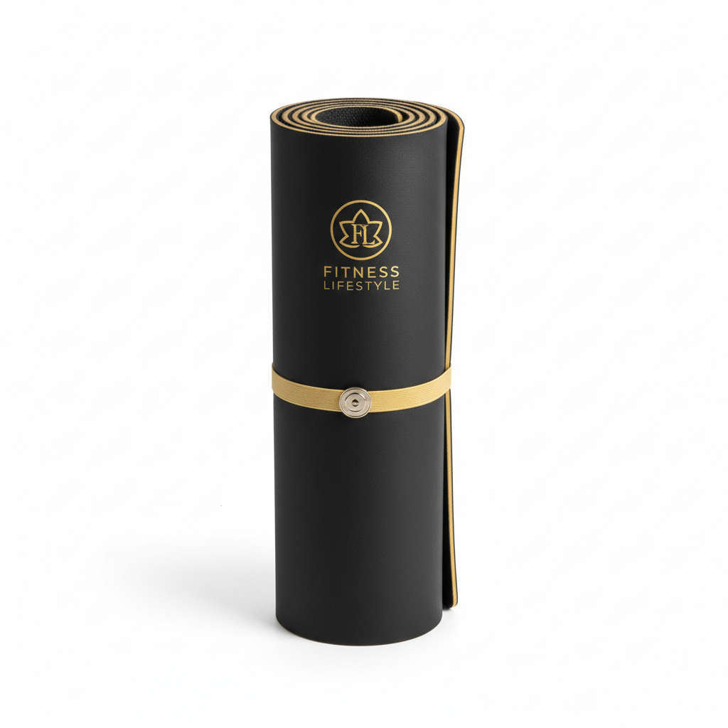 Achikrukru Pro Yoga Mat - Black with Gold Trim