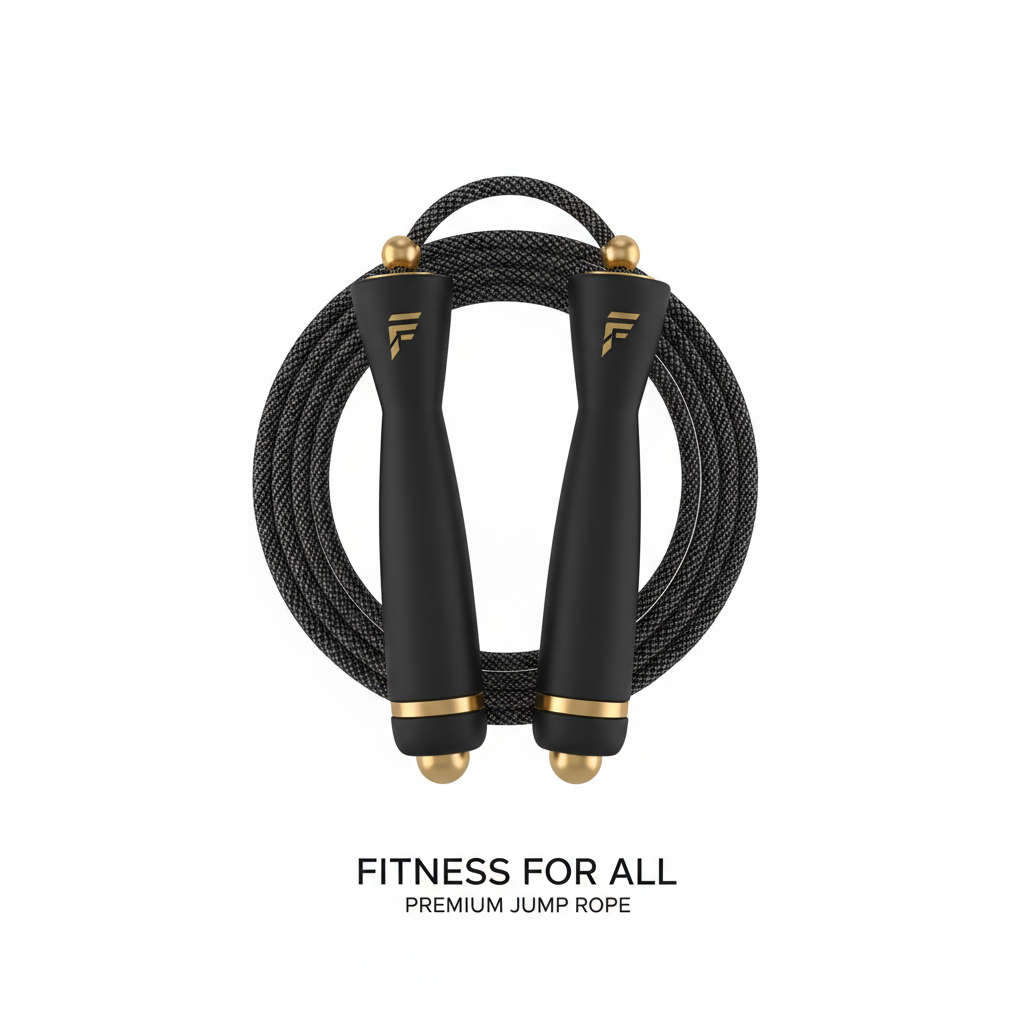 Achikrukru Speed Jump Rope - Black with Gold Accent Handles