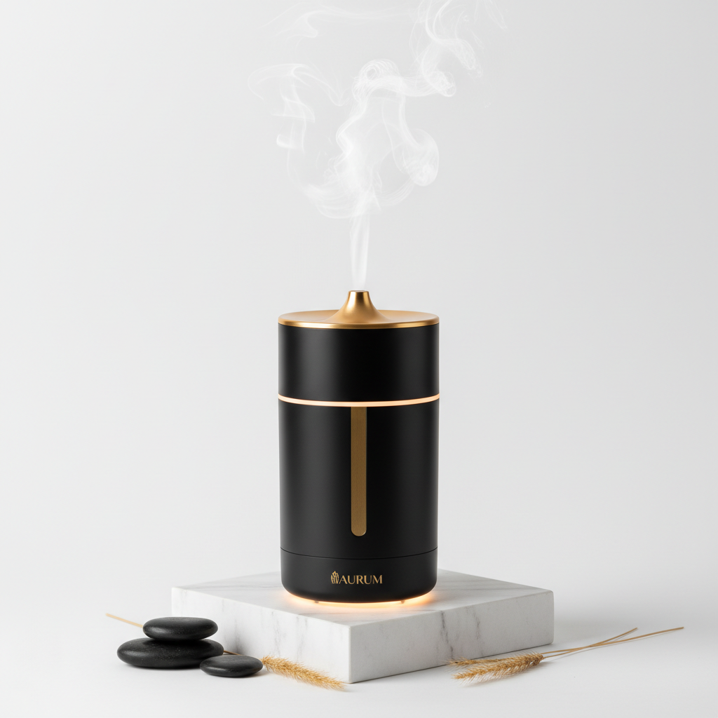 Achikrukru Luxe Aroma Diffuser - Black with Gold Accents