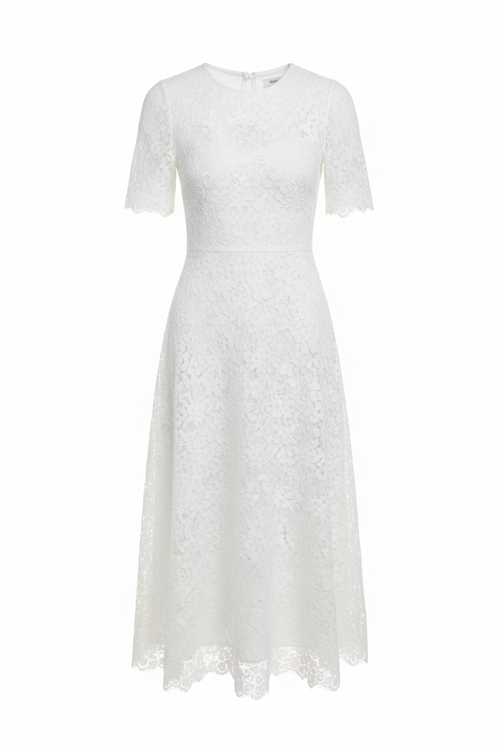 Achikrukru Classic Lace Midi Dress