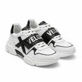 Achikrukru Signature Leather Sneaker in Black and White